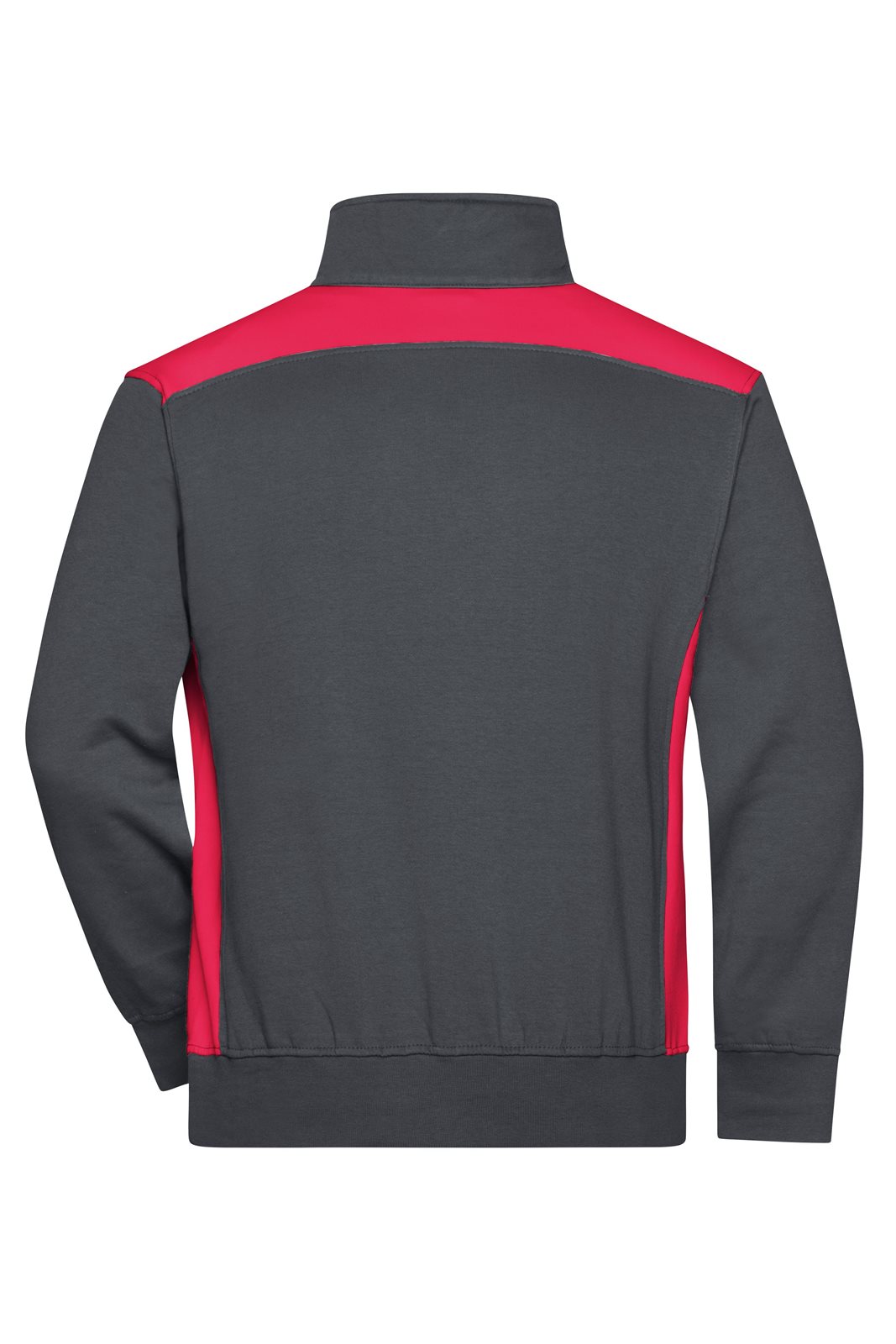 Pullover Unisex Rot/Grau – Workwear Half-Zip Sweat - COLOR -, Detailansicht