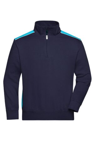 Pullover Unisex Schwarz/Grün – Workwear Half-Zip Sweat - COLOR -