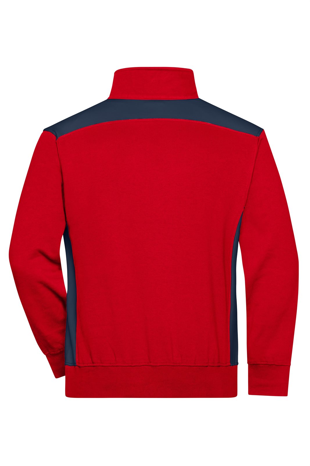 Pullover Unisex Rot/Blau – Workwear Half-Zip Sweat - COLOR -, Detailansicht