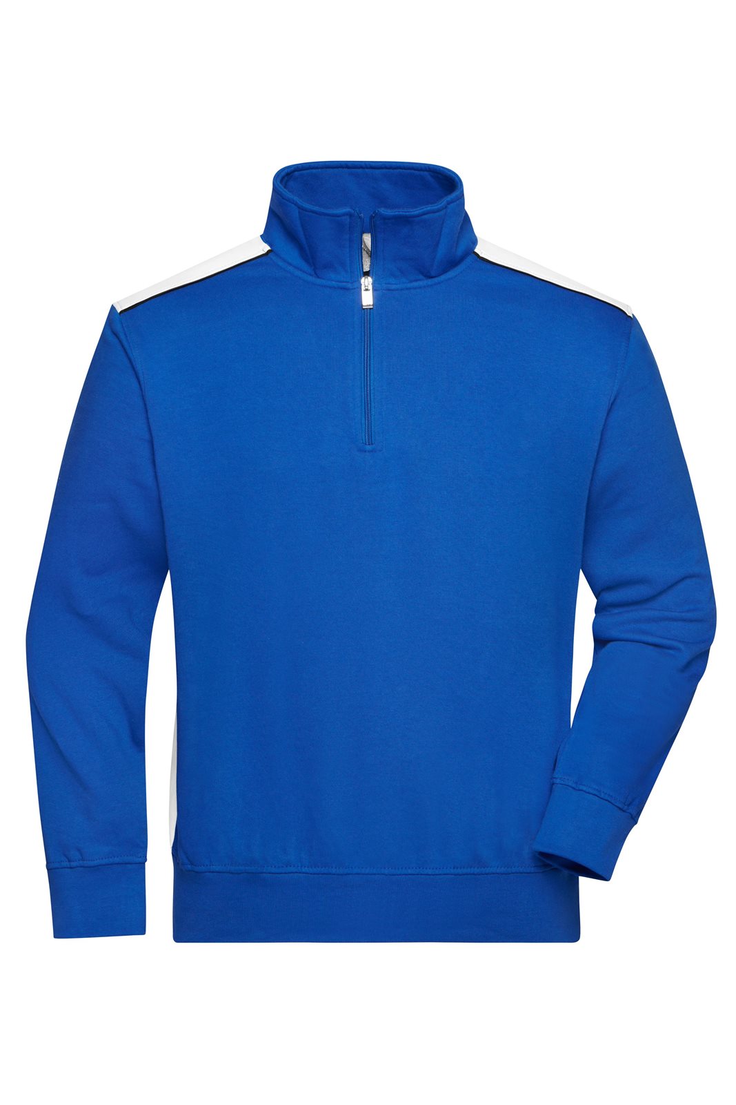 Pullover Unisex Weiß/Blau – Workwear Half-Zip Sweat - COLOR -