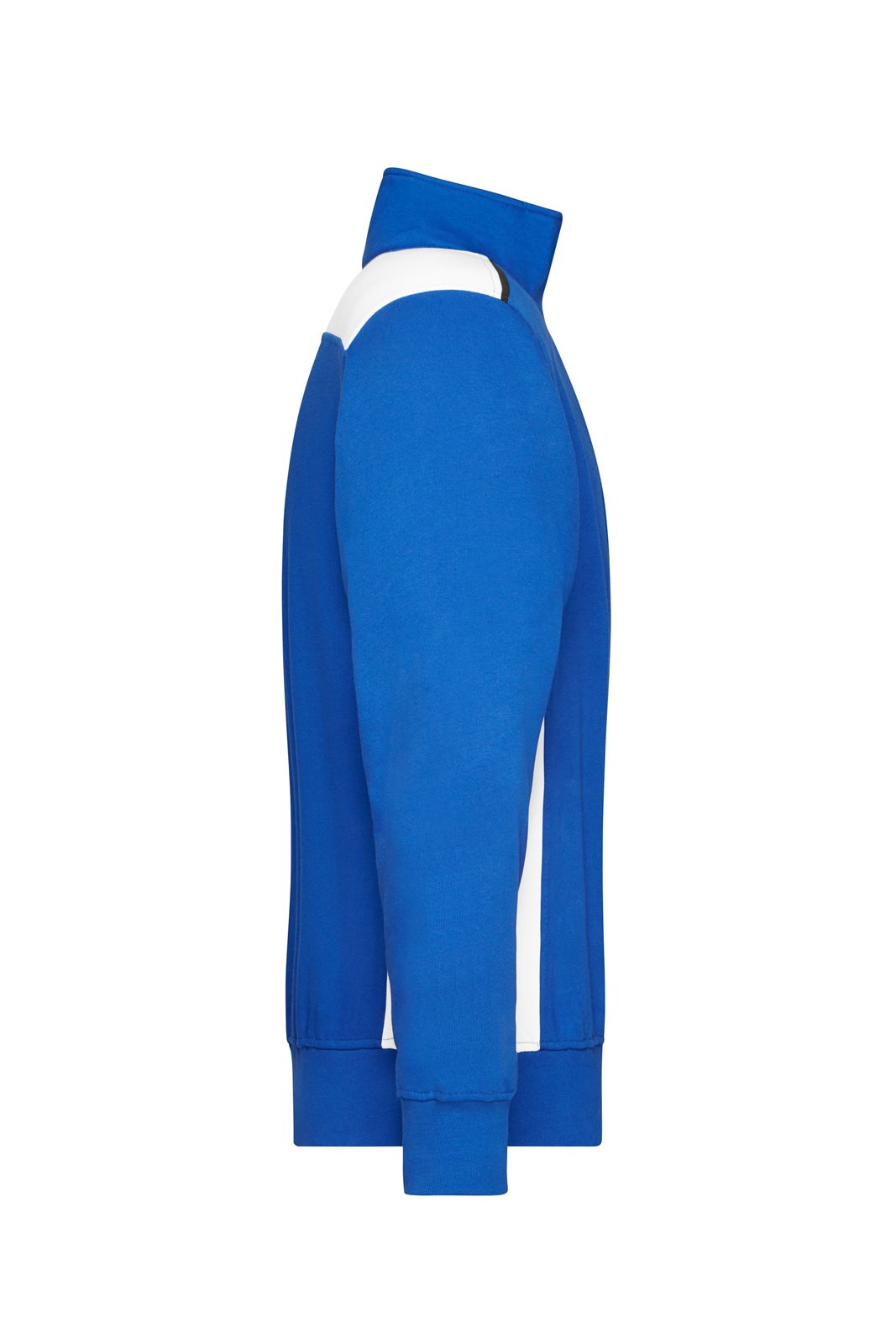 Pullover Unisex Weiß/Blau – Workwear Half-Zip Sweat - COLOR -, Detailansicht