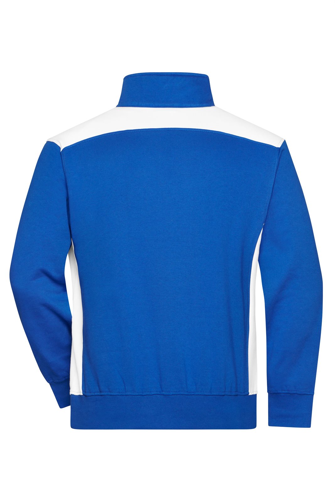 Pullover Unisex Weiß/Blau – Workwear Half-Zip Sweat - COLOR -, Detailansicht