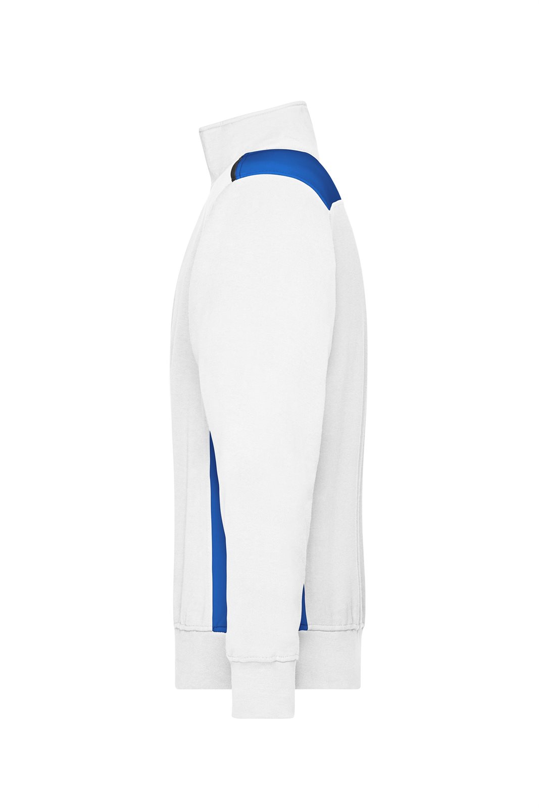 Pullover Unisex Weiß/Blau – Workwear Half-Zip Sweat - COLOR -, Detailansicht