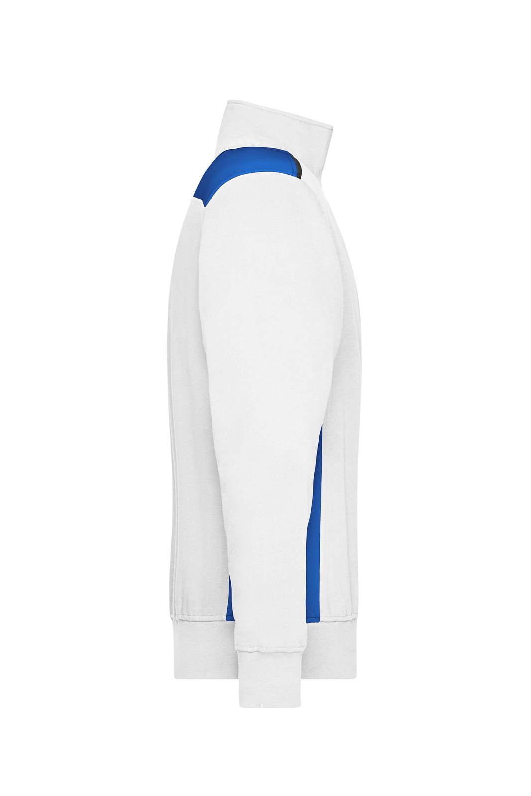Pullover Unisex Weiß/Blau – Workwear Half-Zip Sweat - COLOR -, Detailansicht