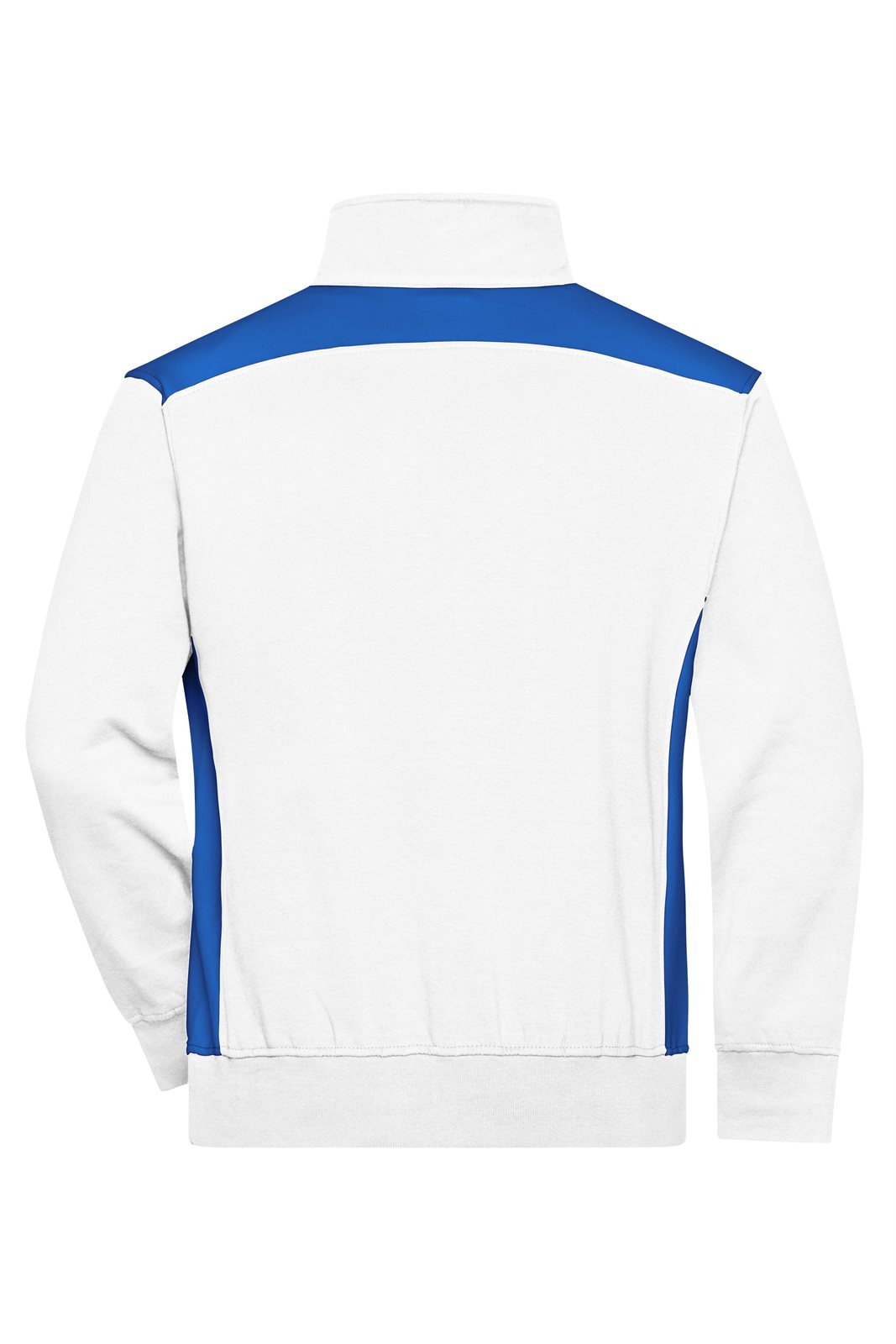 Pullover Unisex Weiß/Blau – Workwear Half-Zip Sweat - COLOR -, Detailansicht