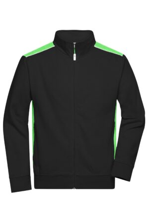 Jacke Unisex Schwarz/Grün – Workwear Sweat Jacket - COLOR -
