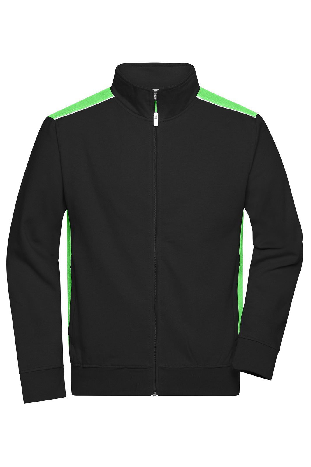 Jacke Unisex Schwarz/Grün – Workwear Sweat Jacket - COLOR -