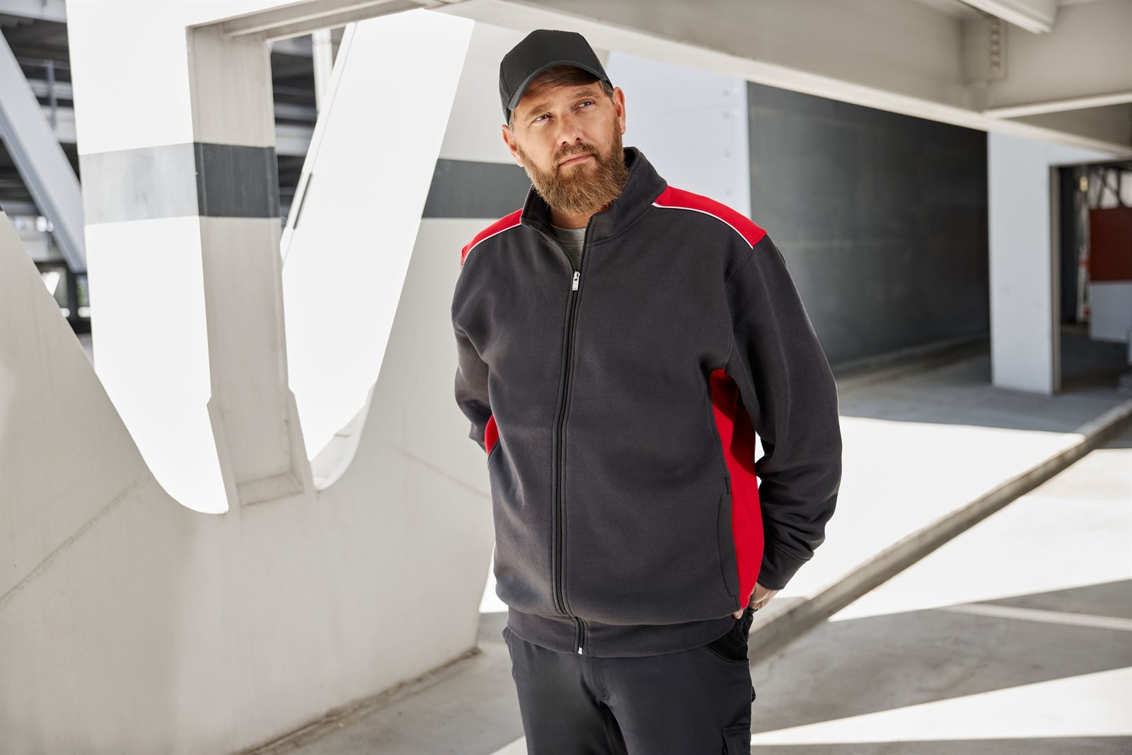 Jacke Unisex – Workwear Sweat Jacket - COLOR -, Detailansicht
