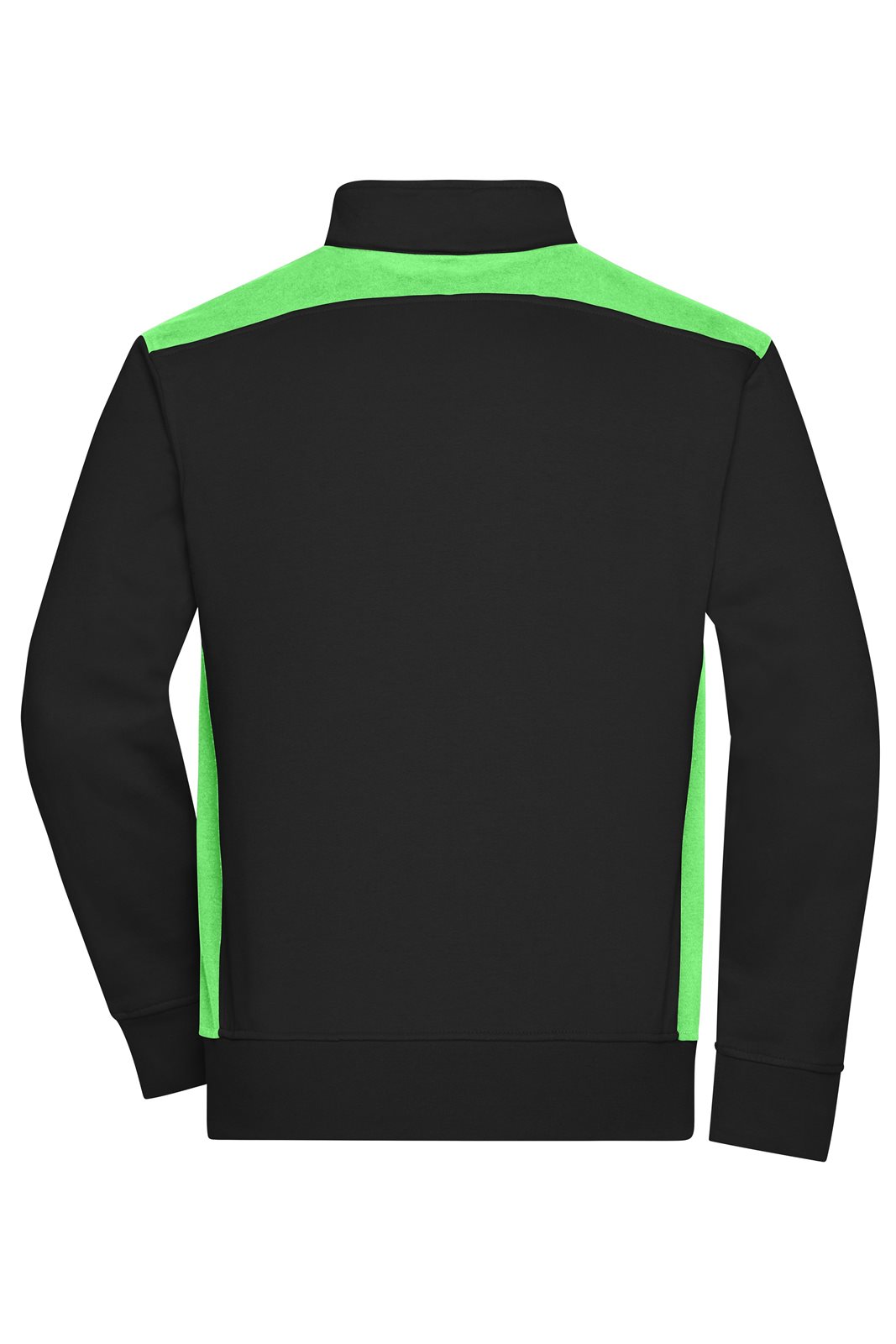 Jacke Unisex Schwarz/Grün – Workwear Sweat Jacket - COLOR -, Detailansicht