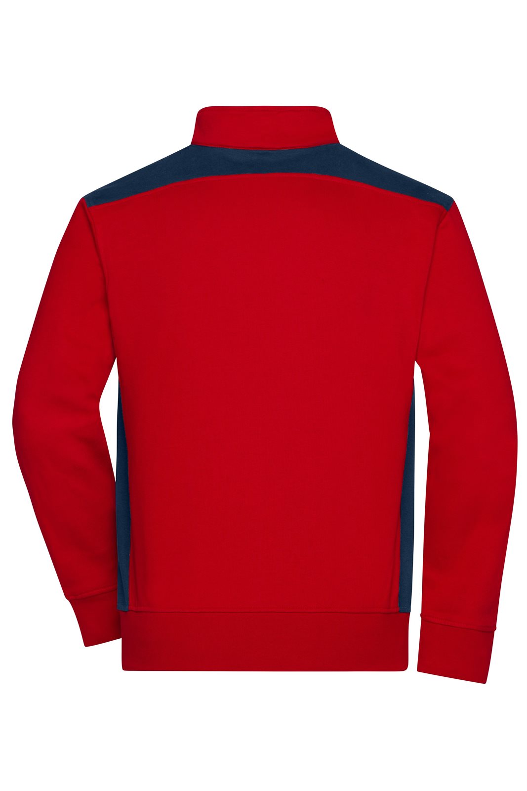 Jacke Unisex Rot/Blau – Workwear Sweat Jacket - COLOR -, Detailansicht