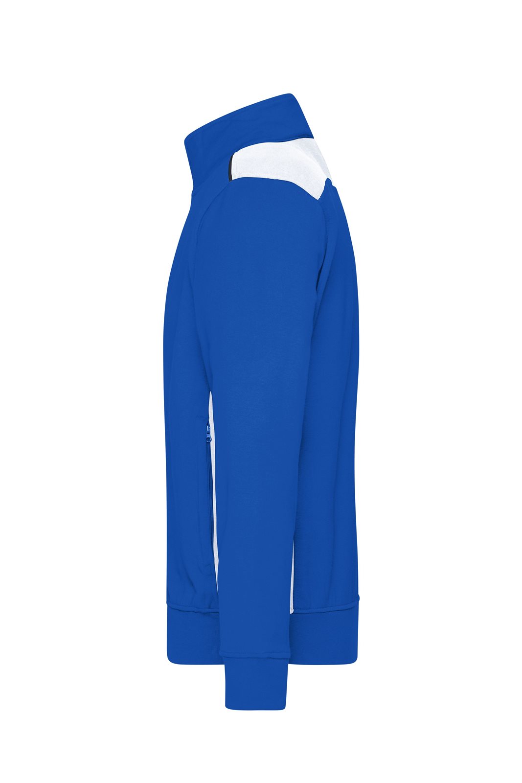Jacke Unisex Weiß/Blau – Workwear Sweat Jacket - COLOR -, Detailansicht