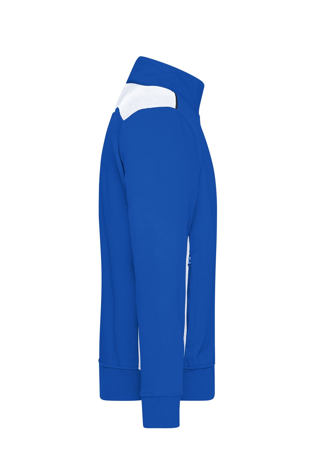 Jacke Unisex Weiß/Blau – Workwear Sweat Jacket - COLOR -, Detailansicht