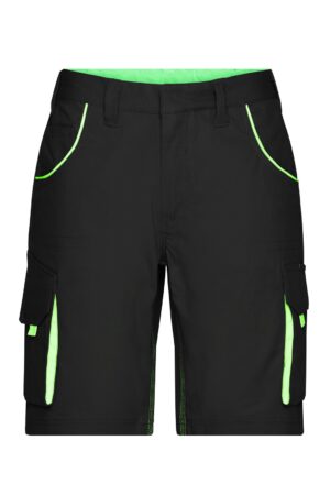 Hose Unisex Schwarz/Grün – Workwear Bermudas - COLOR -