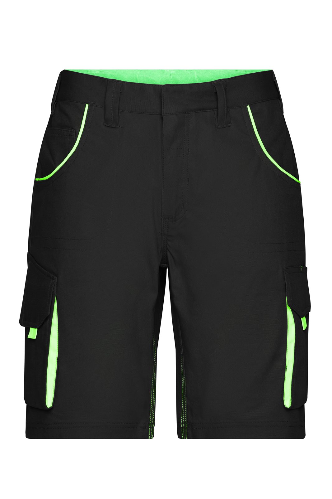 Hose Unisex Schwarz/Grün – Workwear Bermudas - COLOR -