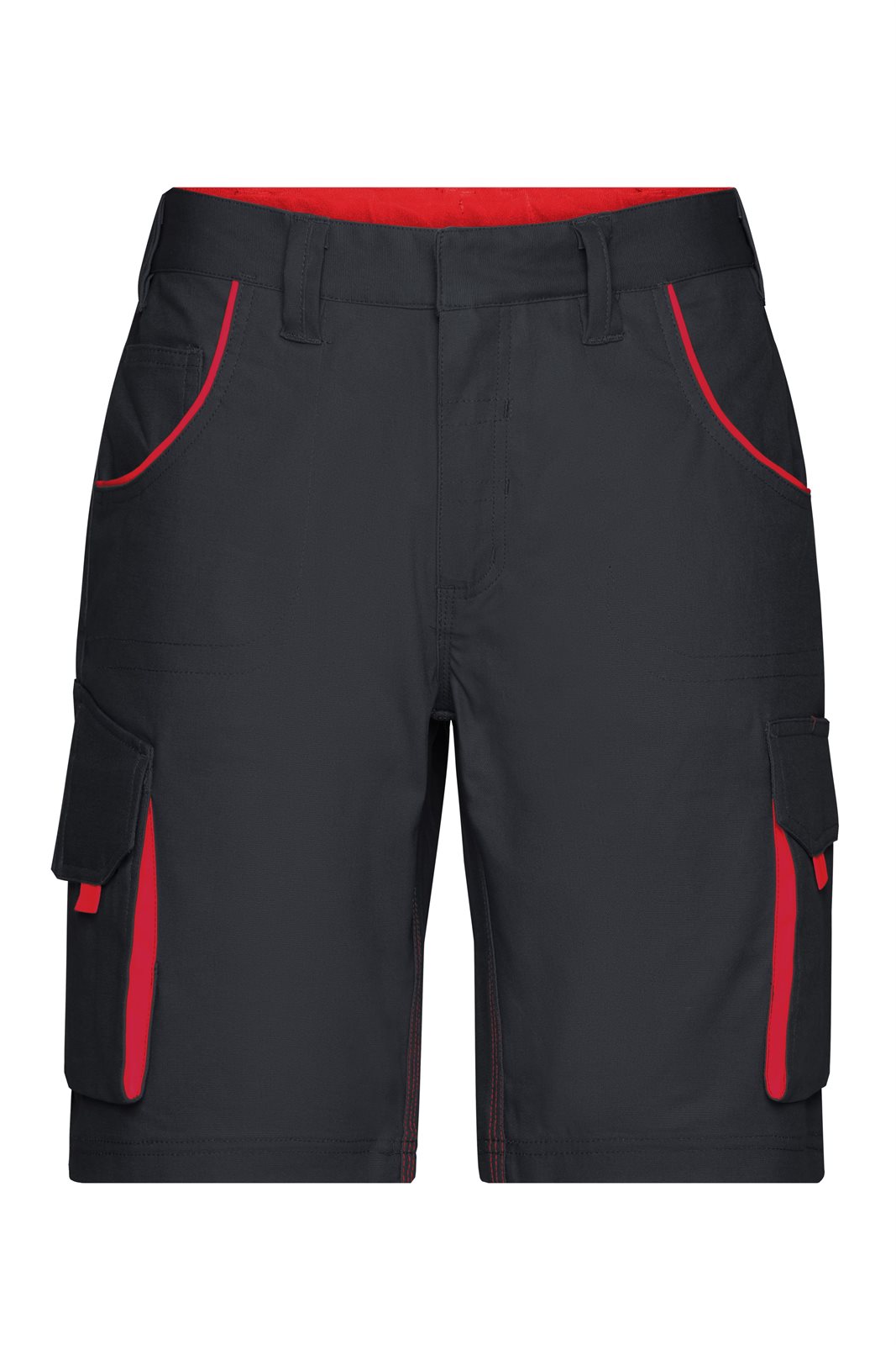 Hose Unisex Rot/Grau – Workwear Bermudas - COLOR -