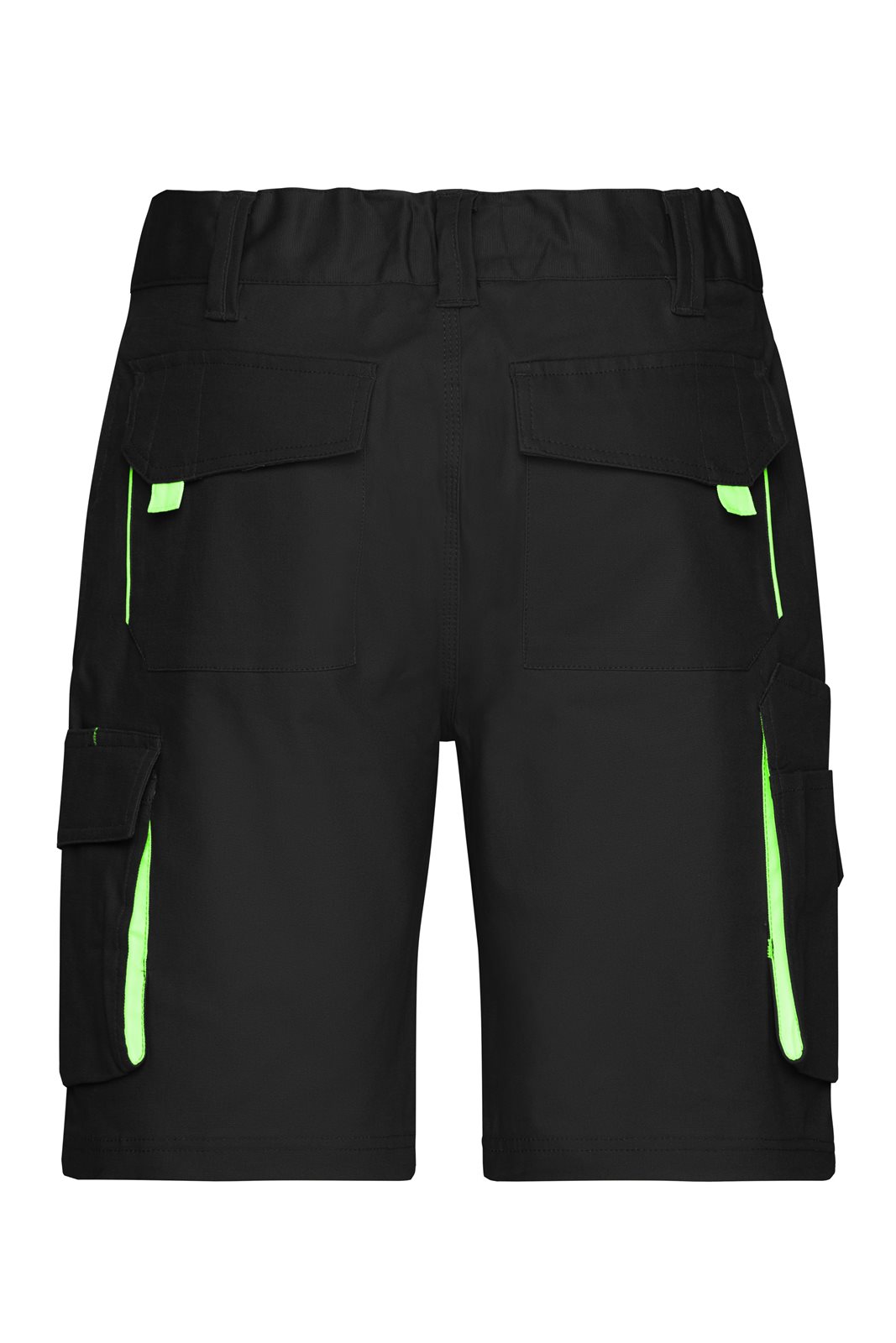 Hose Unisex Schwarz/Grün – Workwear Bermudas - COLOR -, Detailansicht