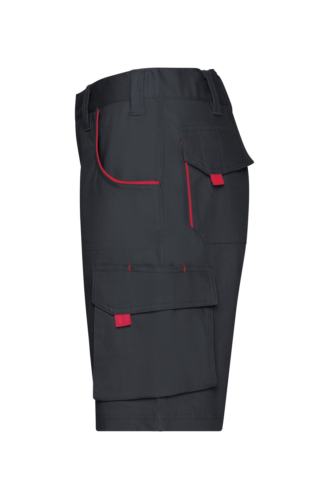 Hose Unisex Rot/Grau – Workwear Bermudas - COLOR -, Detailansicht