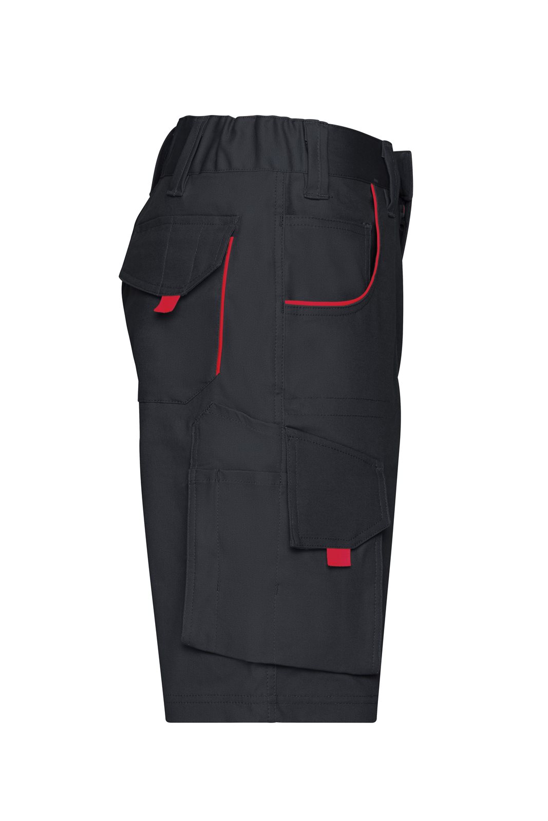Hose Unisex Rot/Grau – Workwear Bermudas - COLOR -, Detailansicht