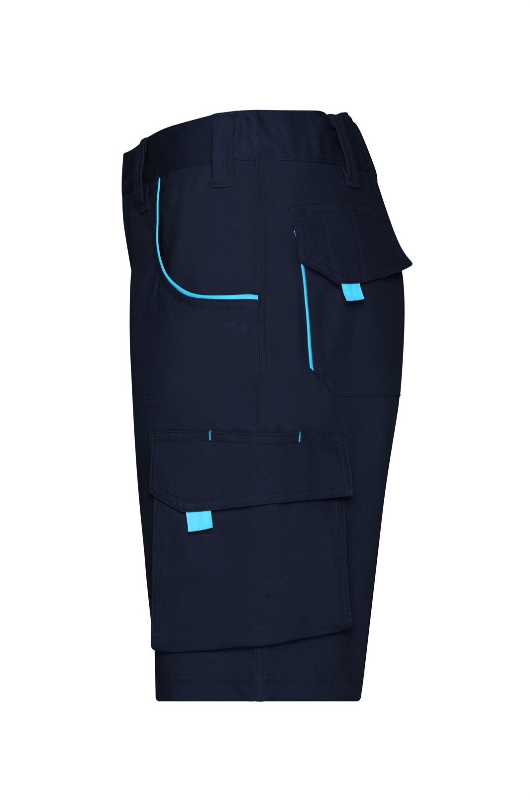 Hose Unisex Blau – Workwear Bermudas - COLOR -, Detailansicht