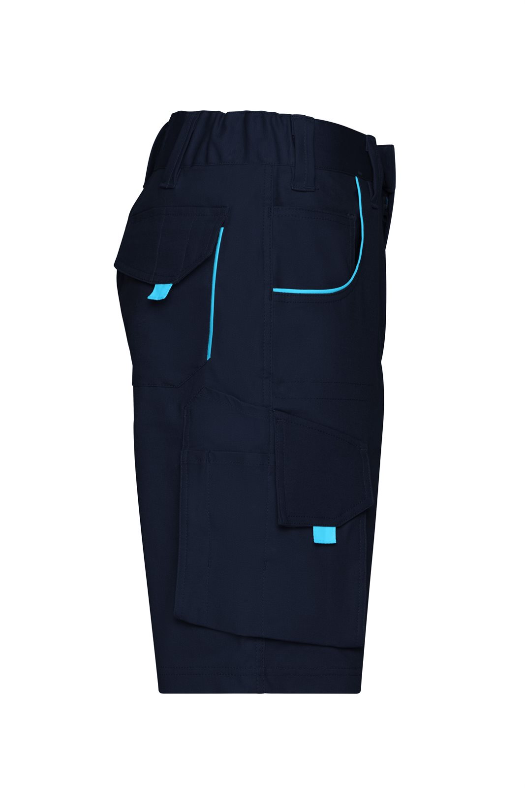 Hose Unisex Blau – Workwear Bermudas - COLOR -, Detailansicht