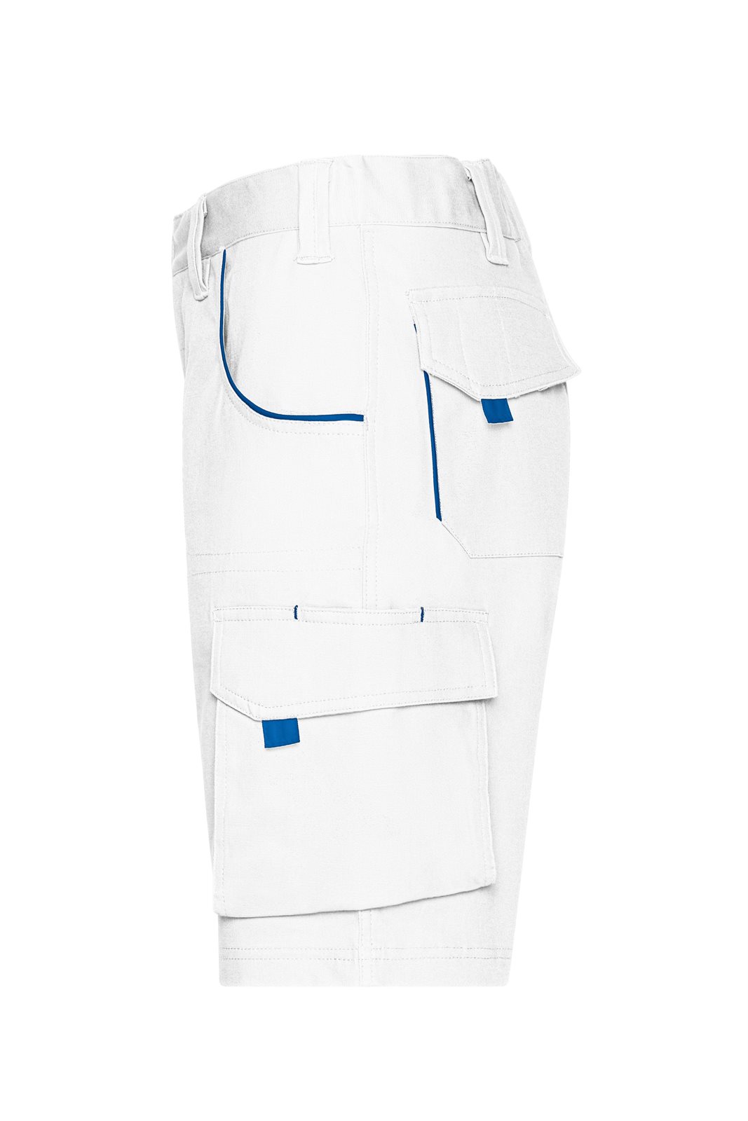 Hose Unisex Weiß/Blau – Workwear Bermudas - COLOR -, Detailansicht