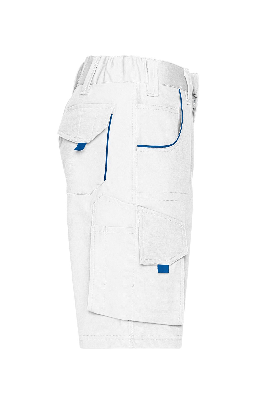Hose Unisex Weiß/Blau – Workwear Bermudas - COLOR -, Detailansicht