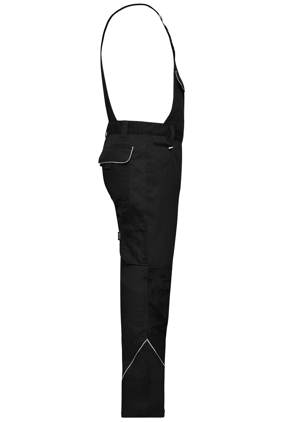 Hose Unisex Schwarz – Workwear Pants with Bib - SOLID -, Detailansicht