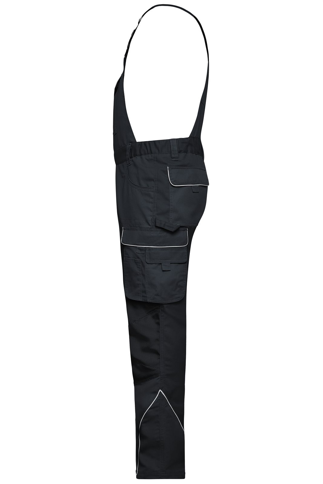 Hose Unisex Grau – Workwear Pants with Bib - SOLID -, Detailansicht