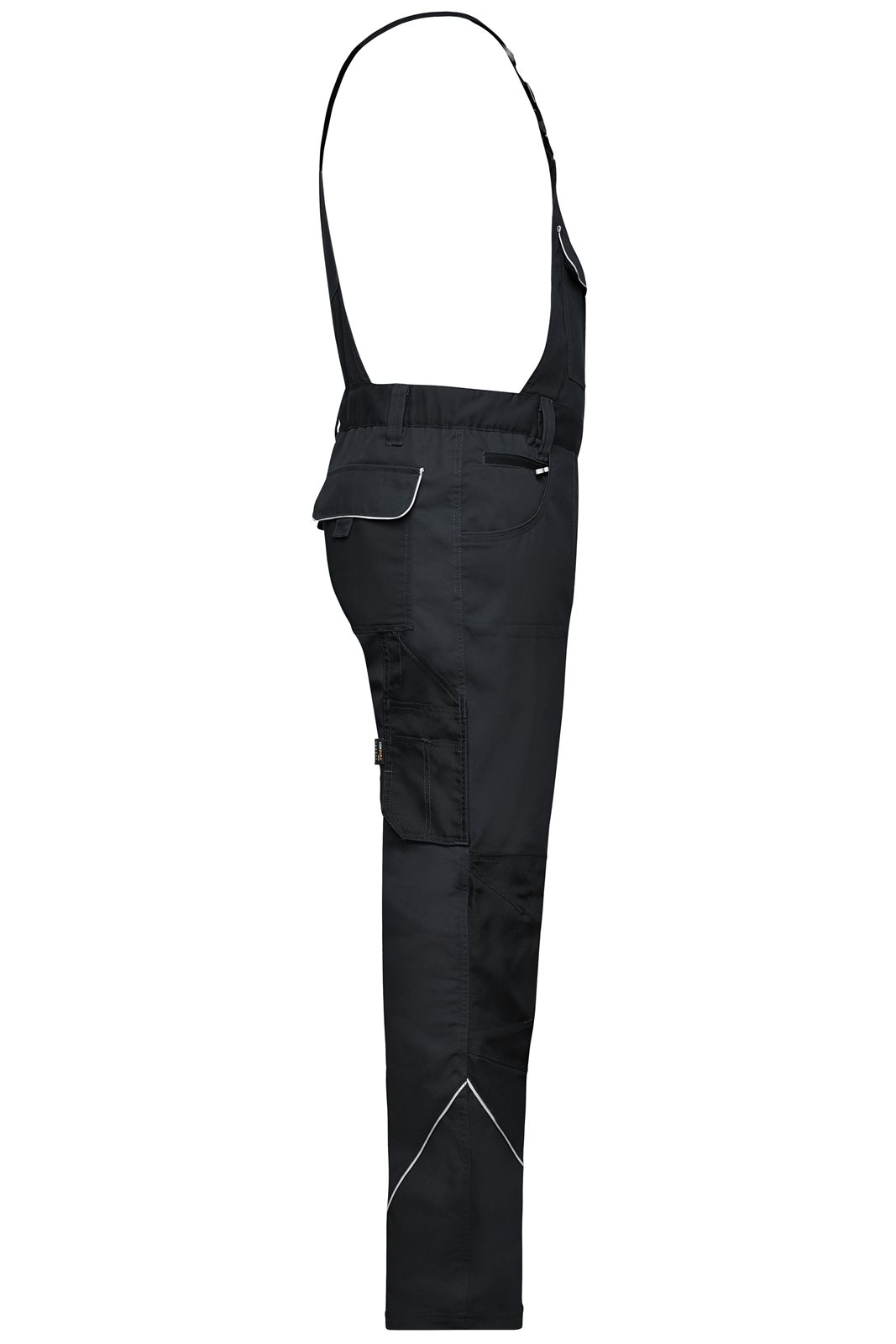 Hose Unisex Grau – Workwear Pants with Bib - SOLID -, Detailansicht