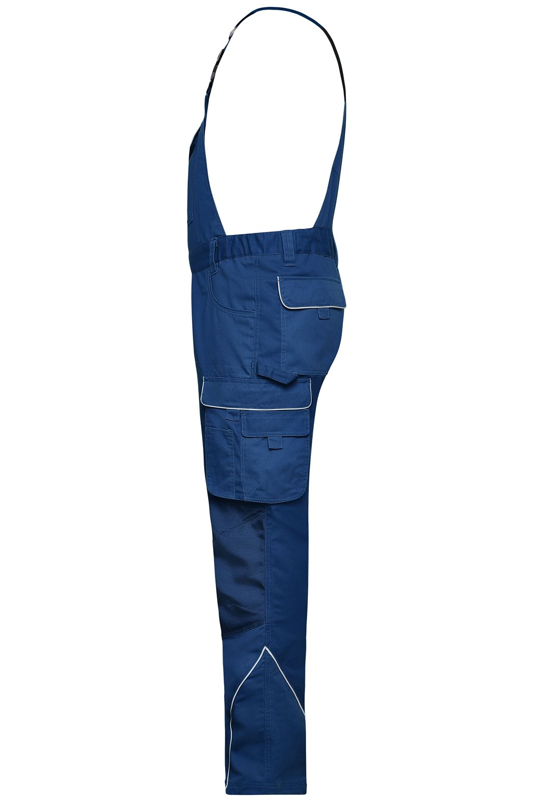 Hose Unisex Blau – Workwear Pants with Bib - SOLID -, Detailansicht