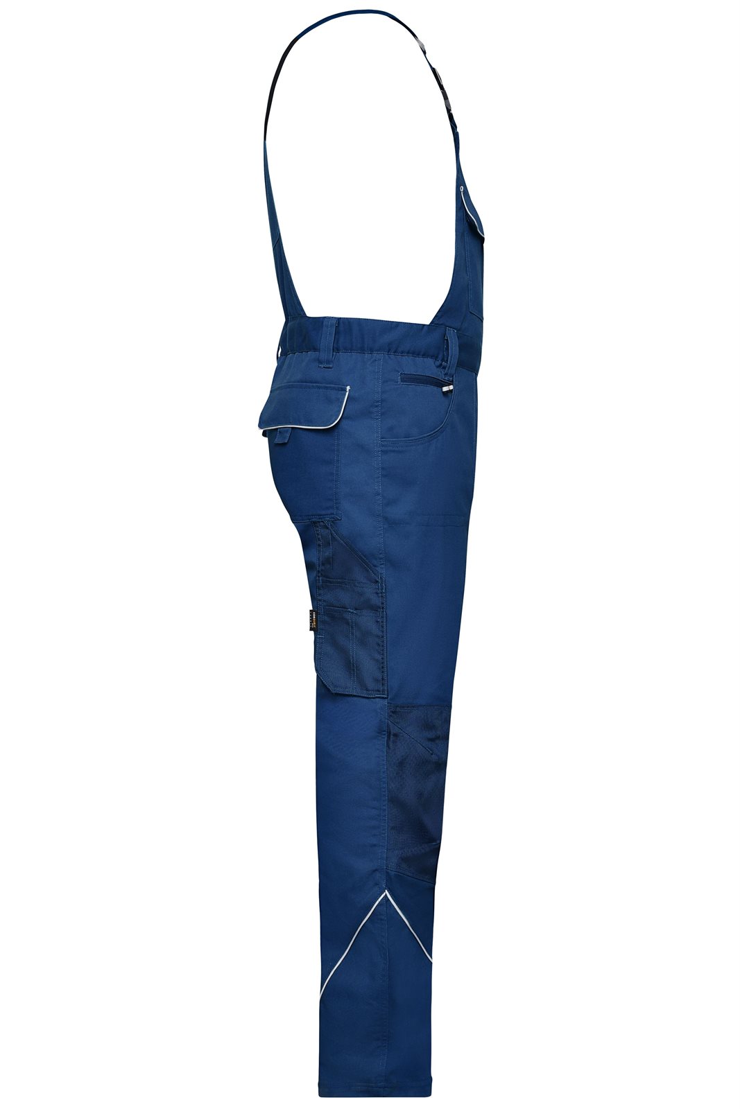 Hose Unisex Blau – Workwear Pants with Bib - SOLID -, Detailansicht