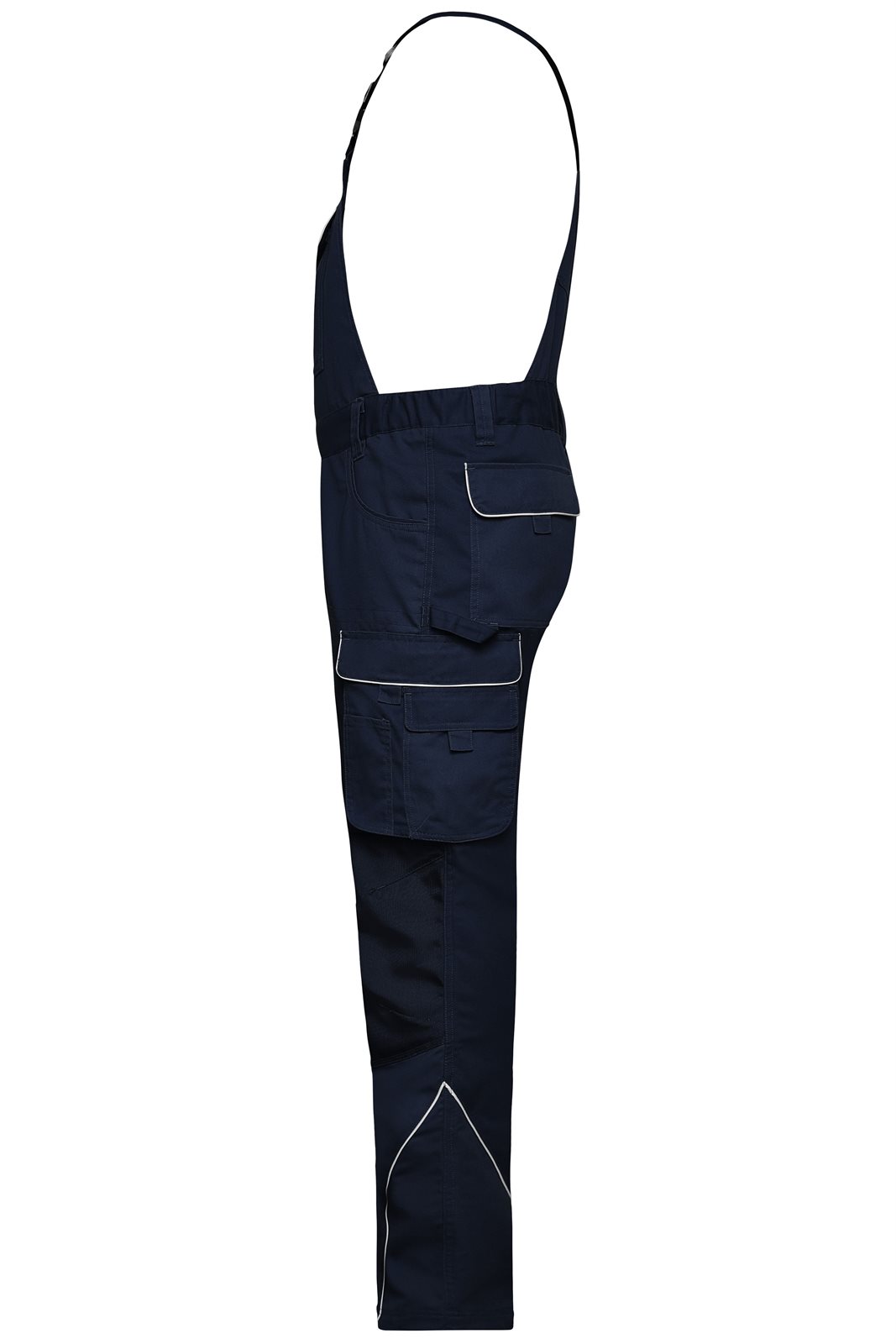 Hose Unisex Blau – Workwear Pants with Bib - SOLID -, Detailansicht