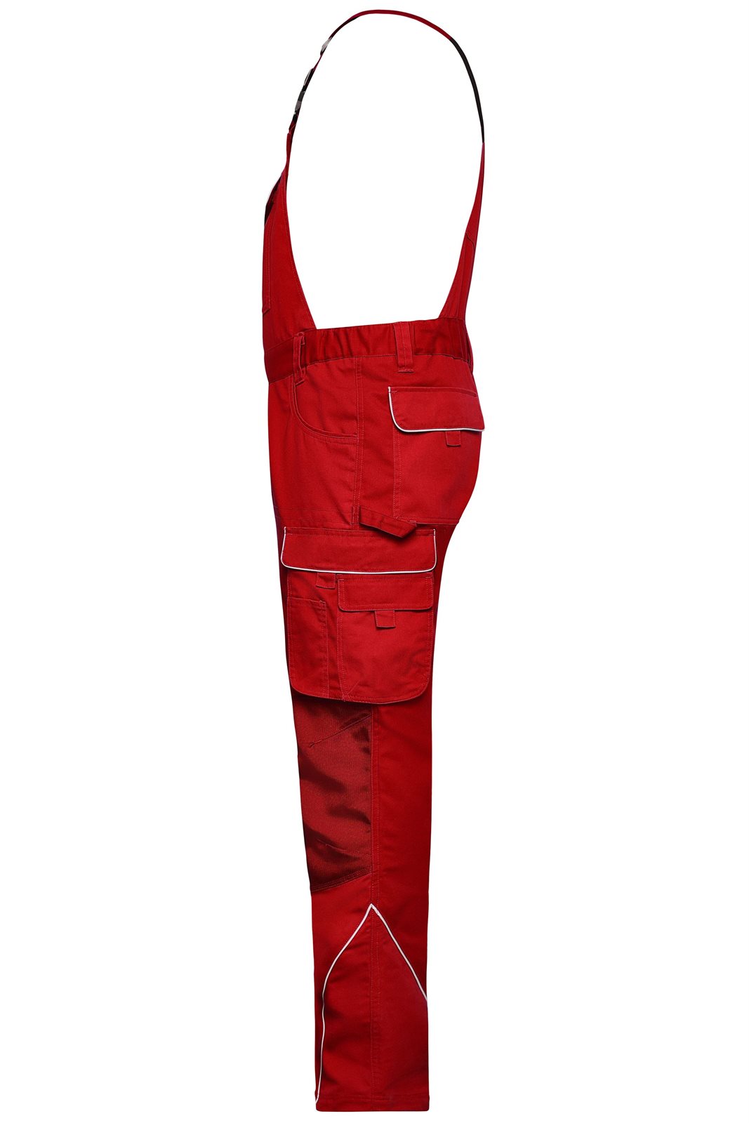 Hose Unisex Rot – Workwear Pants with Bib - SOLID -, Detailansicht