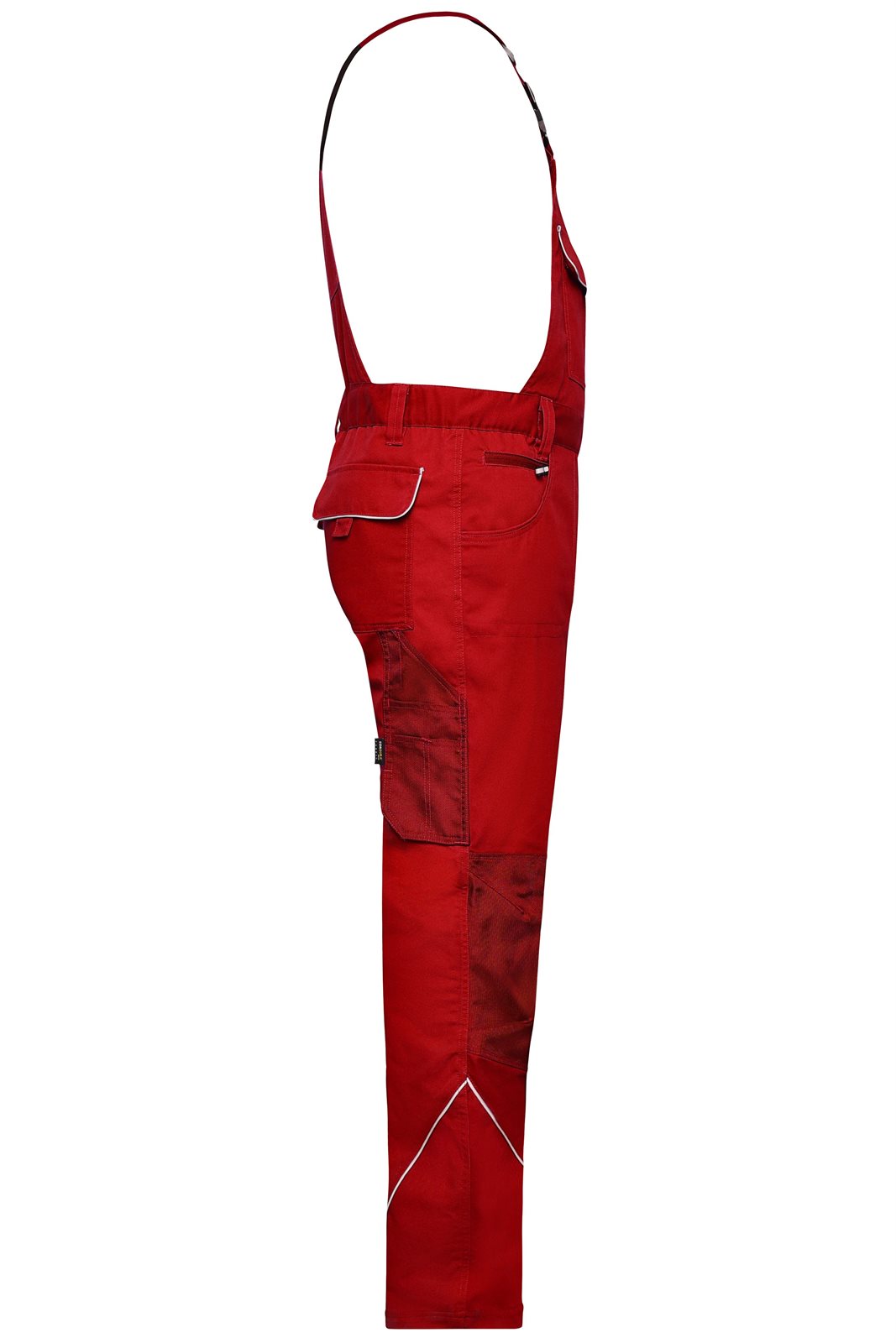 Hose Unisex Rot – Workwear Pants with Bib - SOLID -, Detailansicht