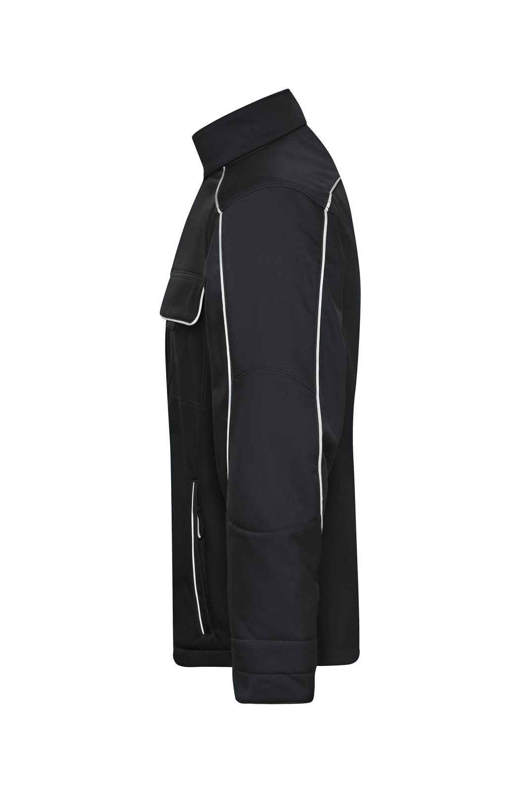 Jacke Unisex Schwarz – Workwear Softshell Jacket - SOLID -, Detailansicht