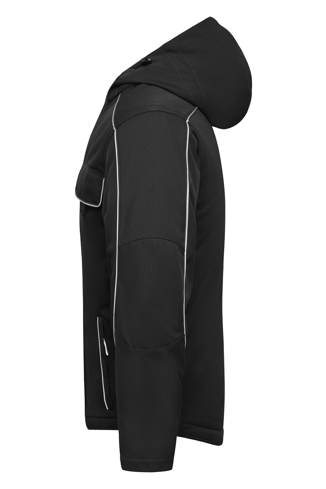 Jacke Unisex Schwarz – Workwear Softshell Padded Jacket - SOLID -, Detailansicht