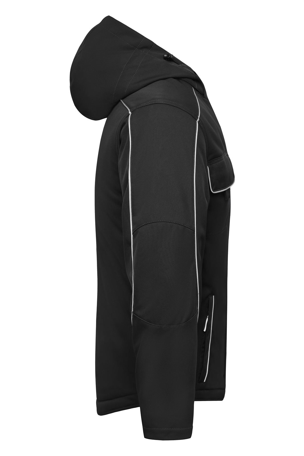 Jacke Unisex Schwarz – Workwear Softshell Padded Jacket - SOLID -, Detailansicht