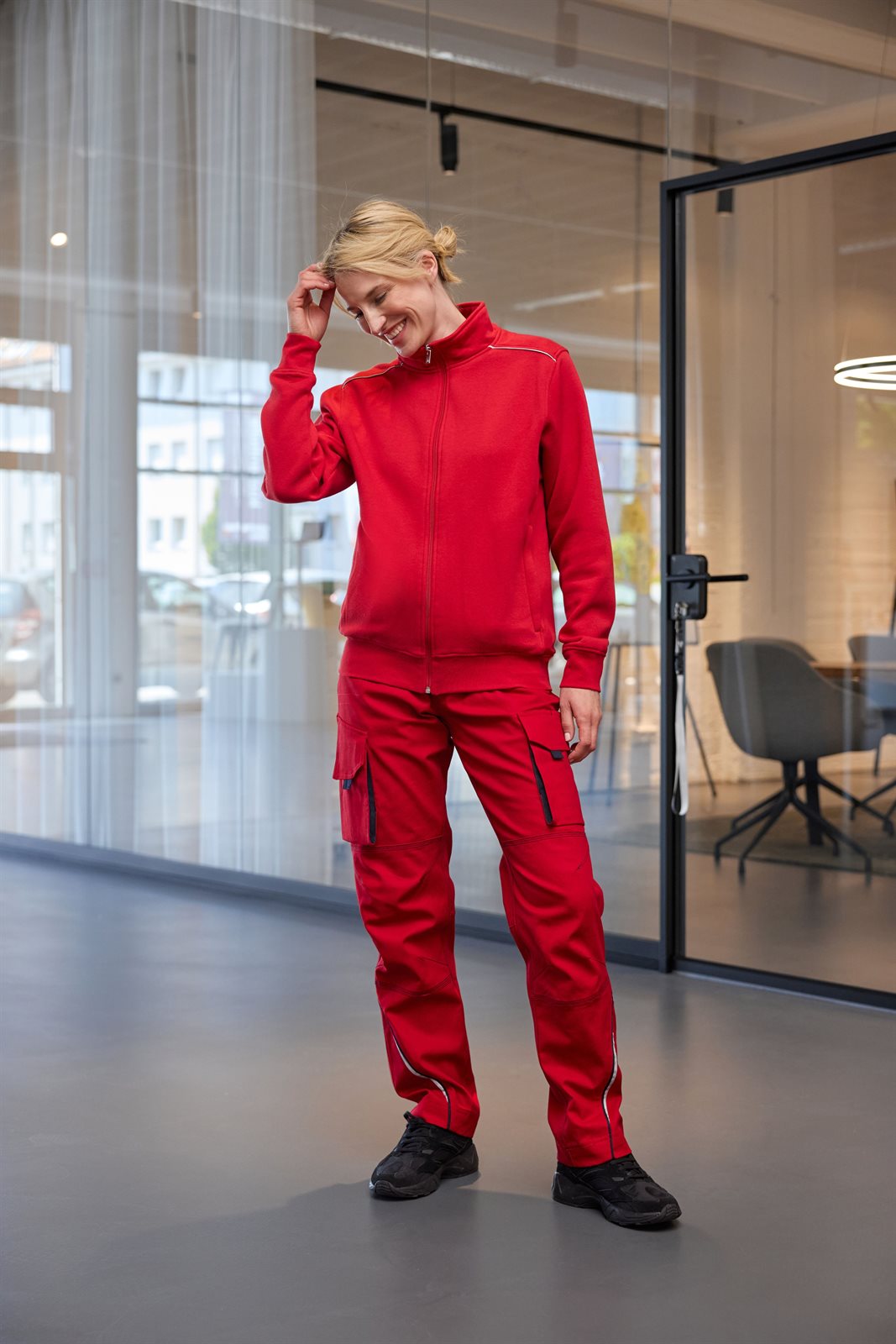 Jacke Unisex – Workwear Sweat Jacket - SOLID -, Detailansicht