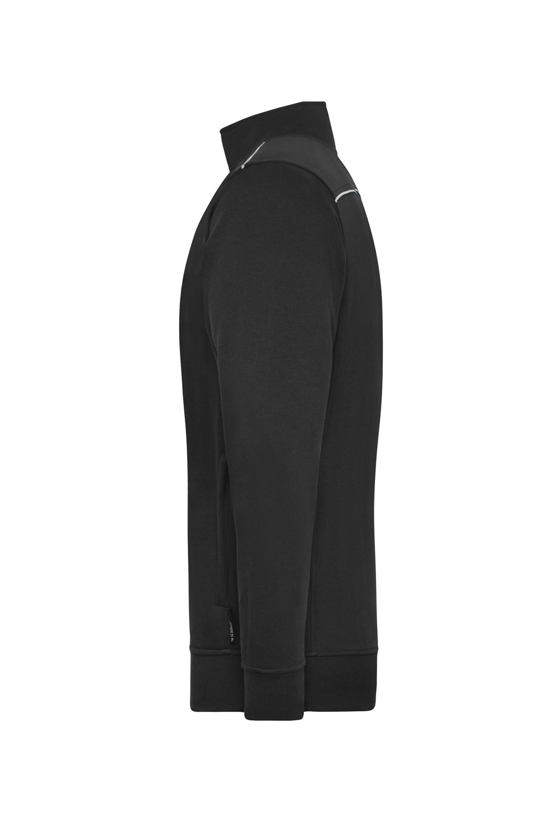 Jacke Unisex Schwarz – Workwear Sweat Jacket - SOLID -, Detailansicht