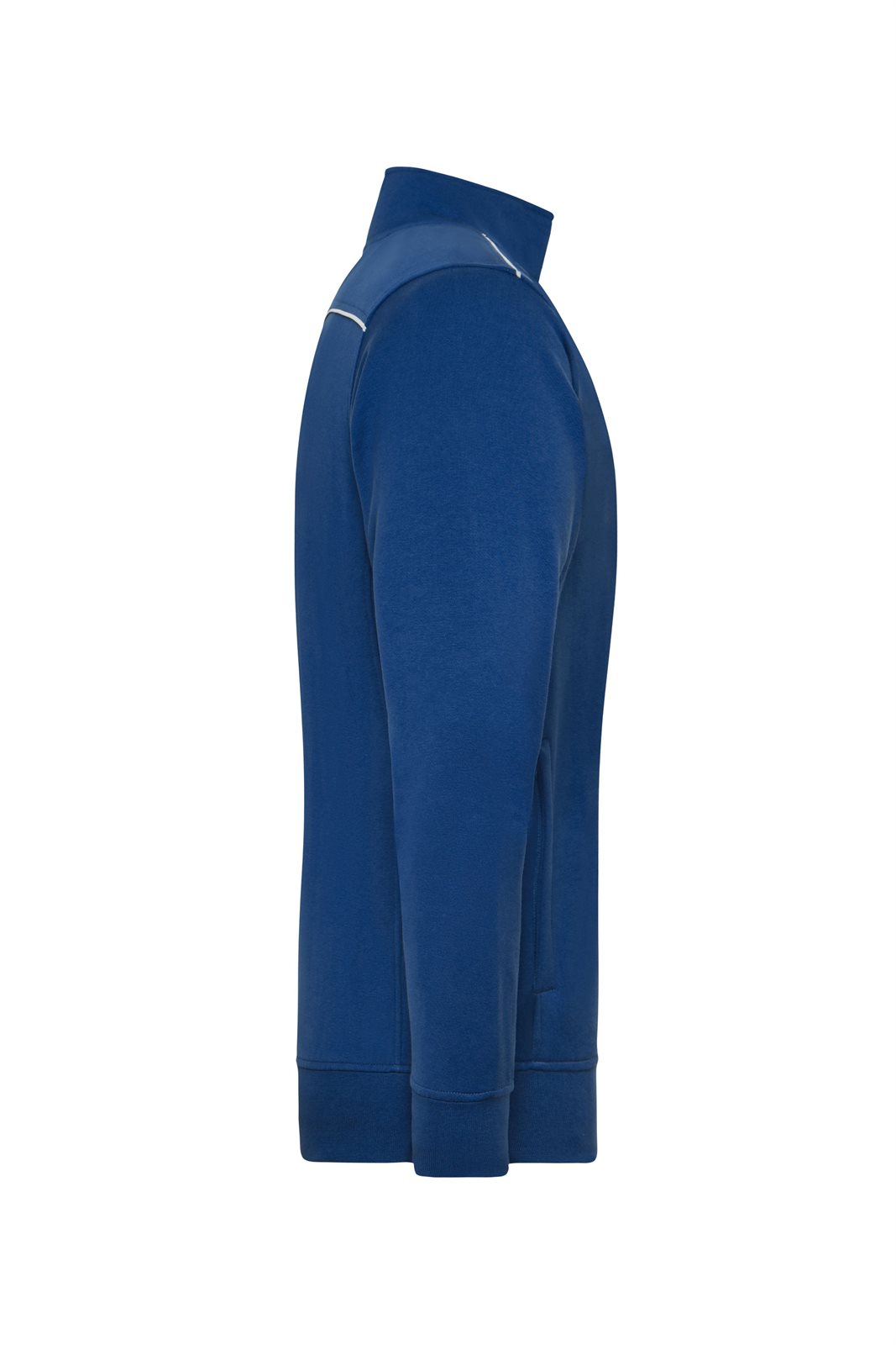 Jacke Unisex Blau – Workwear Sweat Jacket - SOLID -, Detailansicht