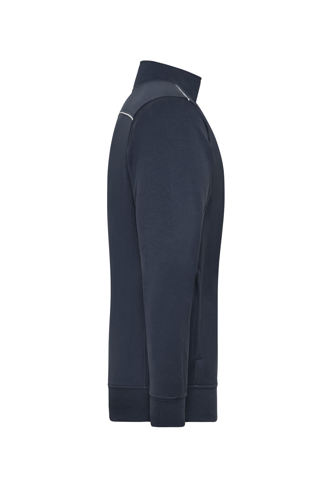 Jacke Unisex Blau – Workwear Sweat Jacket - SOLID -, Detailansicht