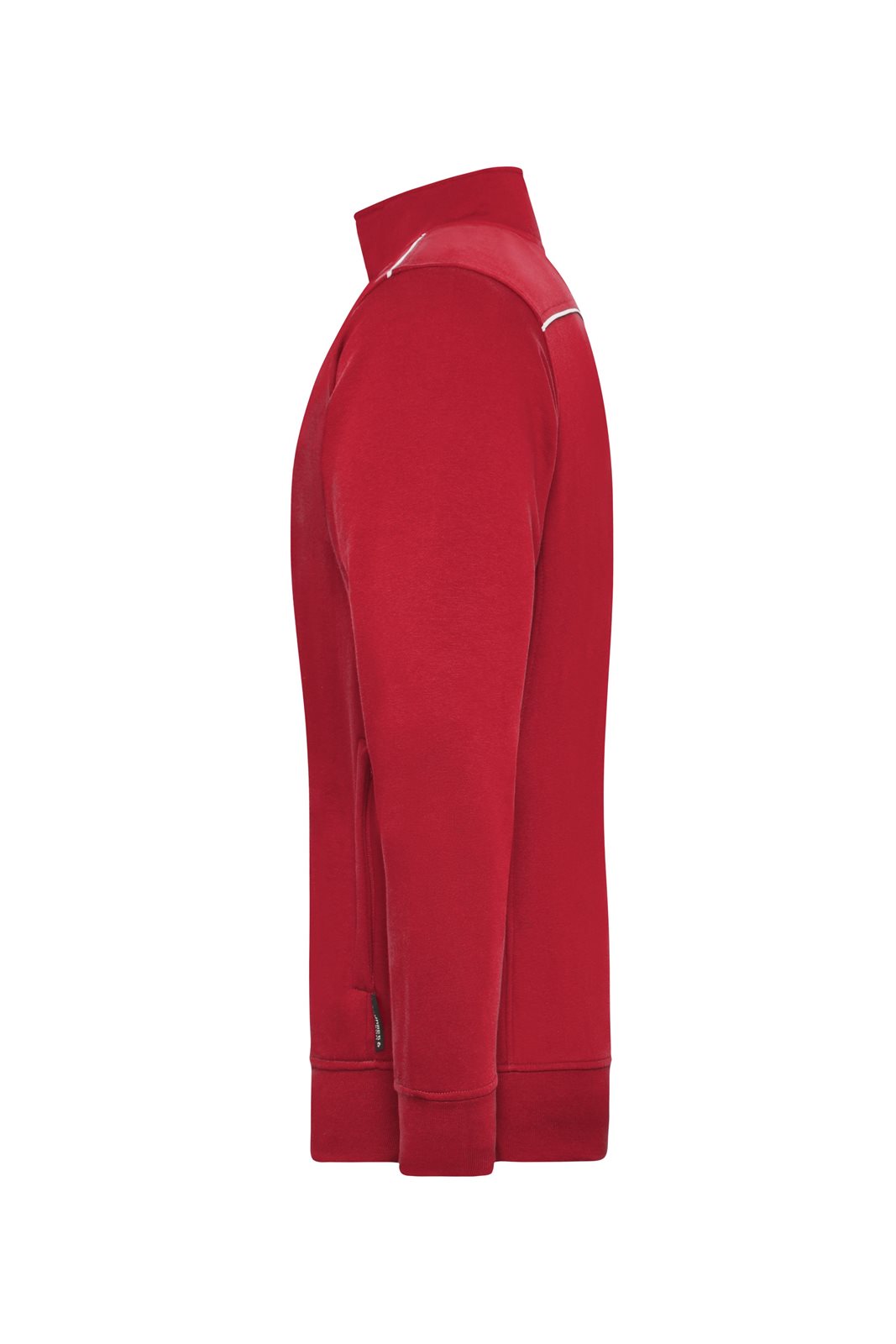Jacke Unisex Rot – Workwear Sweat Jacket - SOLID -, Detailansicht
