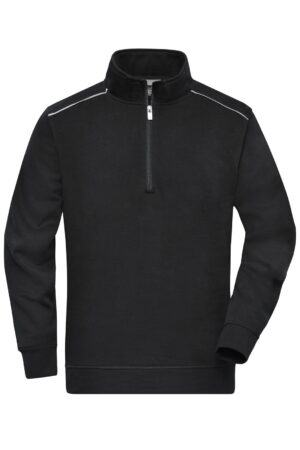 Pullover Unisex Schwarz – Workwear Half-Zip Sweat - SOLID -