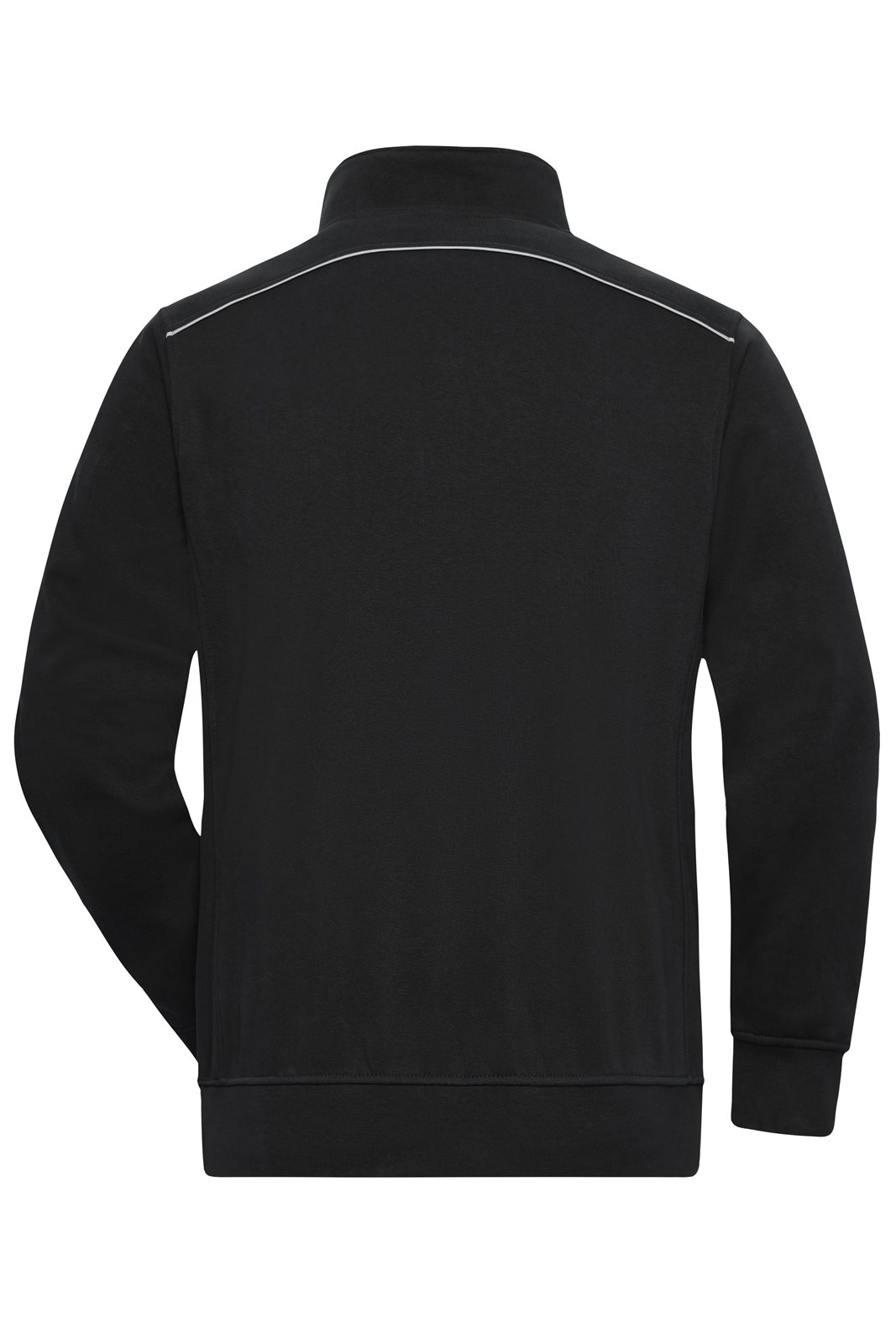 Pullover Unisex Schwarz – Workwear Half-Zip Sweat - SOLID -, Detailansicht