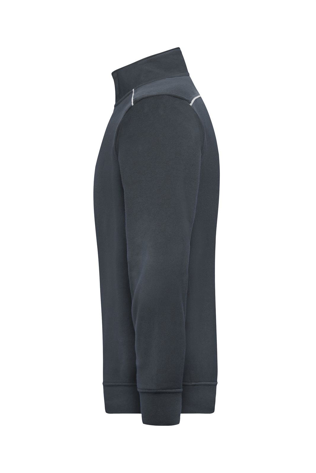 Pullover Unisex Grau – Workwear Half-Zip Sweat - SOLID -, Detailansicht