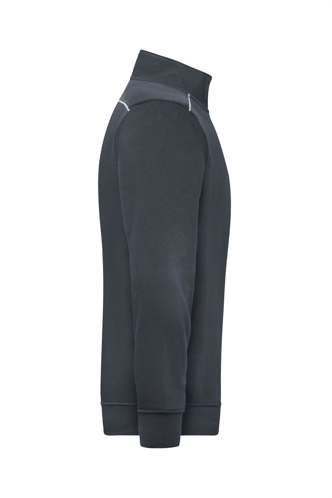 Pullover Unisex Grau – Workwear Half-Zip Sweat - SOLID -, Detailansicht