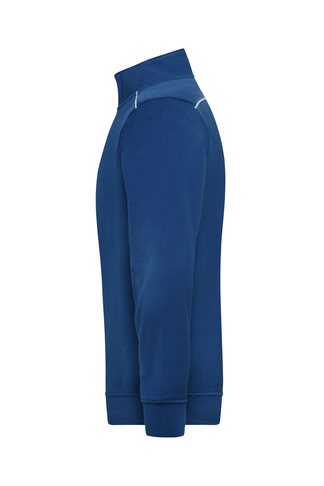 Pullover Unisex Blau – Workwear Half-Zip Sweat - SOLID -, Detailansicht