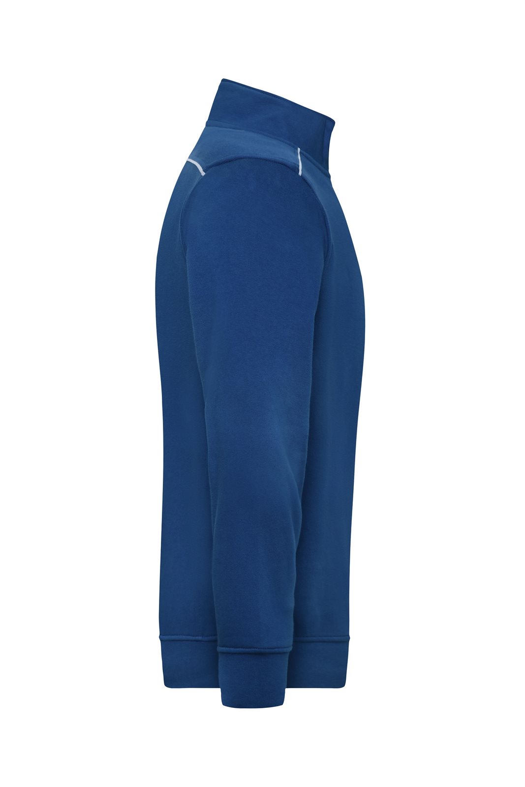 Pullover Unisex Blau – Workwear Half-Zip Sweat - SOLID -, Detailansicht