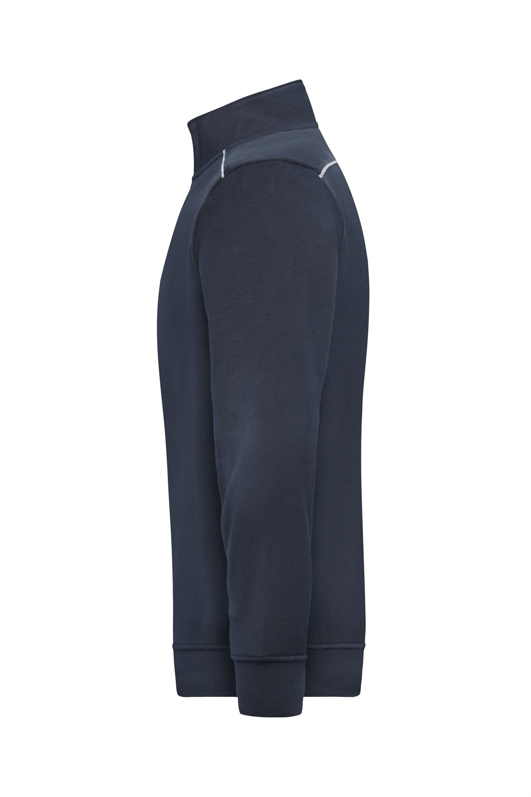 Pullover Unisex Blau – Workwear Half-Zip Sweat - SOLID -, Detailansicht
