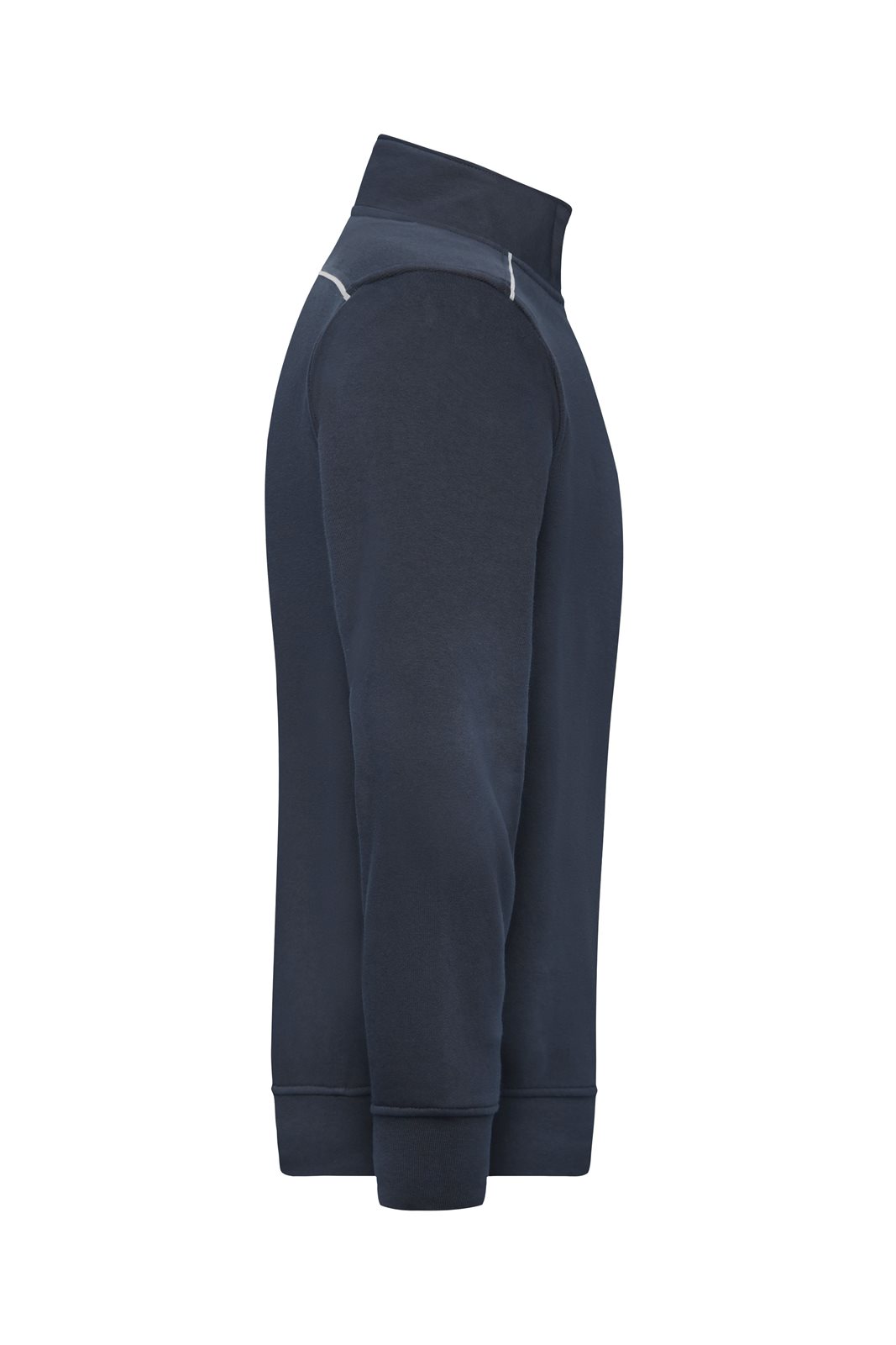 Pullover Unisex Blau – Workwear Half-Zip Sweat - SOLID -, Detailansicht